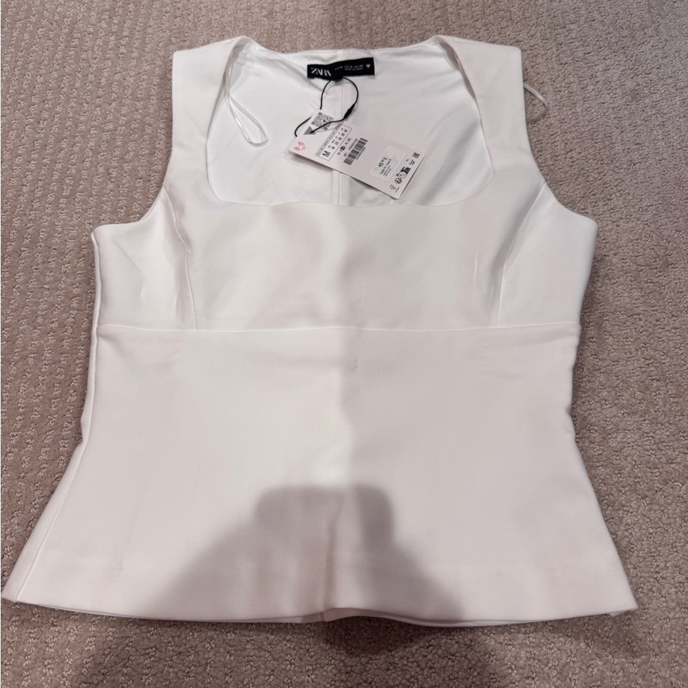 Zara Dressy White Tank Top